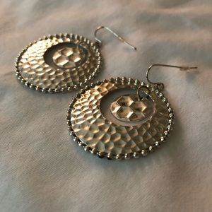 Flat silver earrings